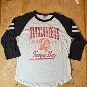 Junk Food Clothing Black and White Buccaneers Long Sleeve Tee